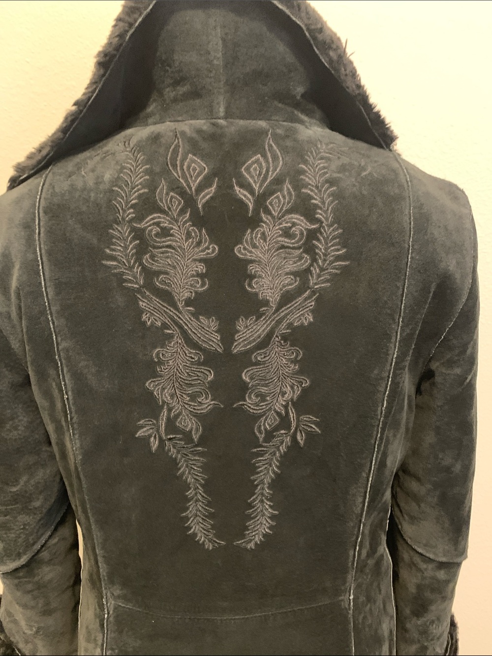 Vintage Suede Embroidered Coat